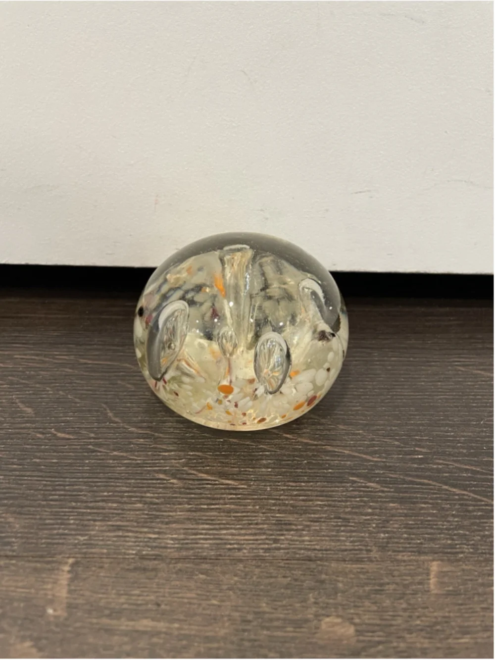 Multicolored Hand Blown Art Glass Paperweight Vintage
